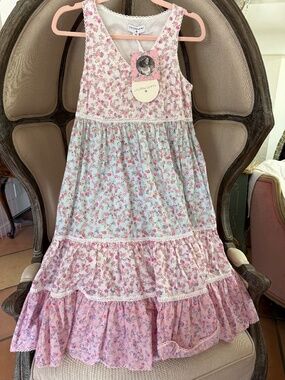 NWT LoveShackFancy x Target Camille Dress Pink Floral Sleeveless XXS 0 2 Cotton